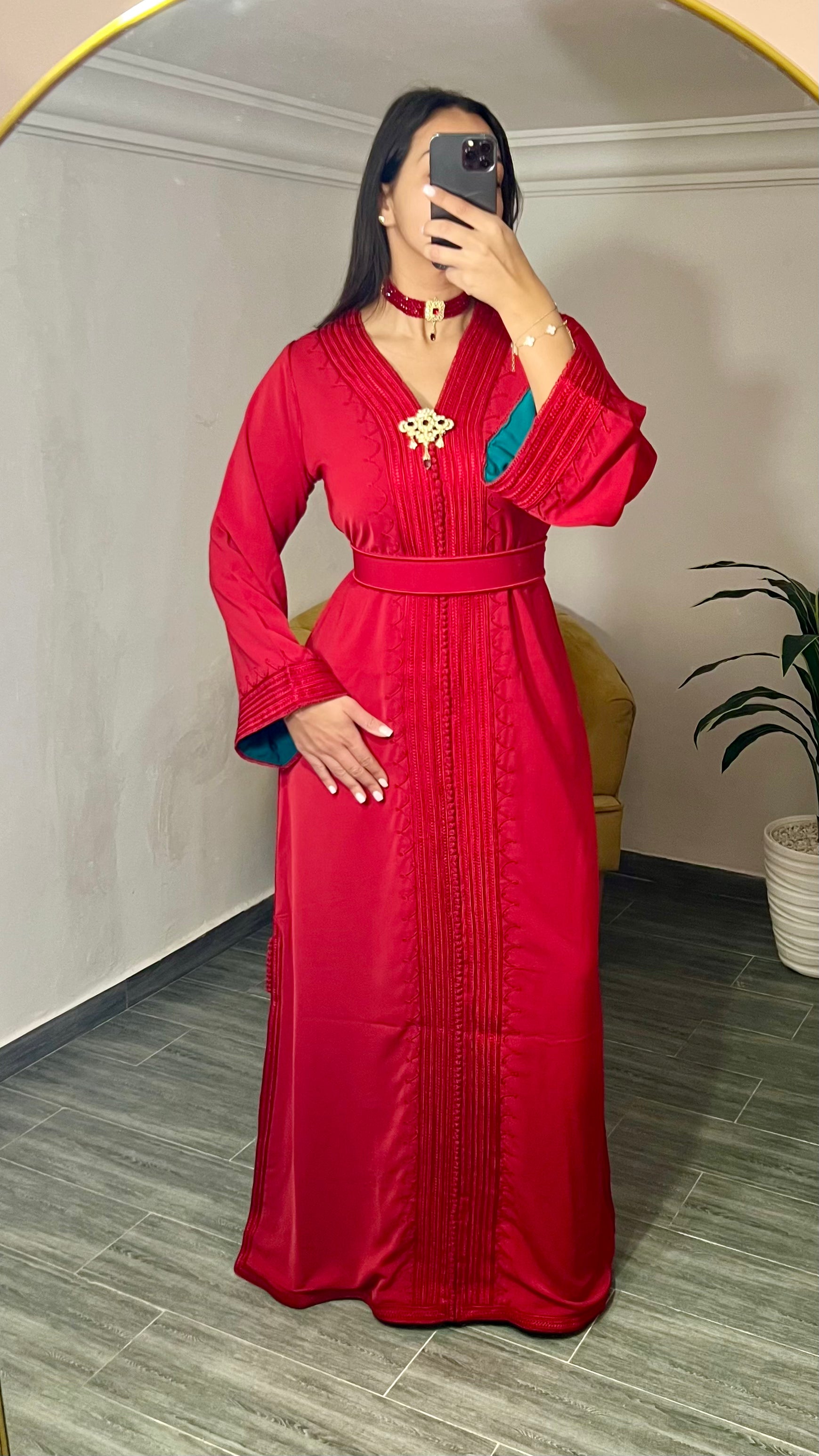 red caftan, red moroccan kaftan dress 