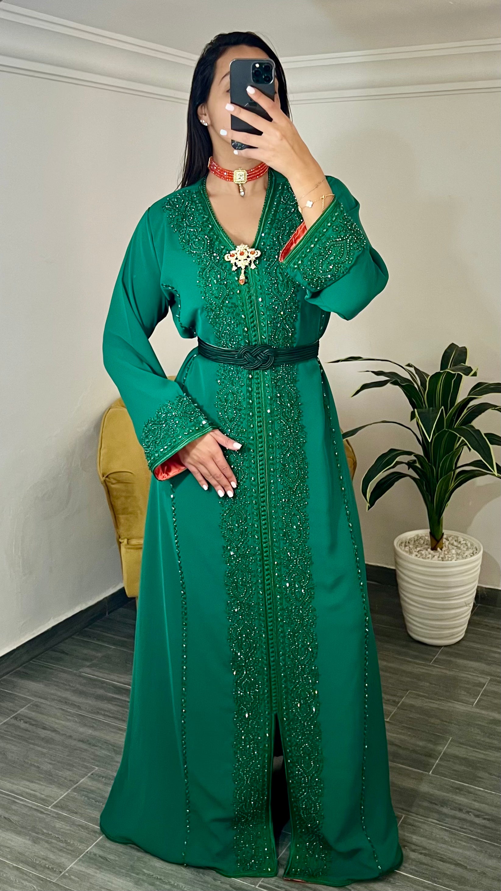 Green Kaftan Dress