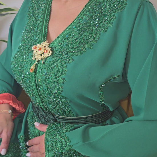 Royal Green Kaftan Dress