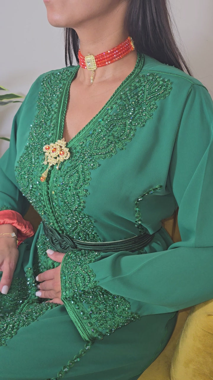 Royal Green Kaftan Dress