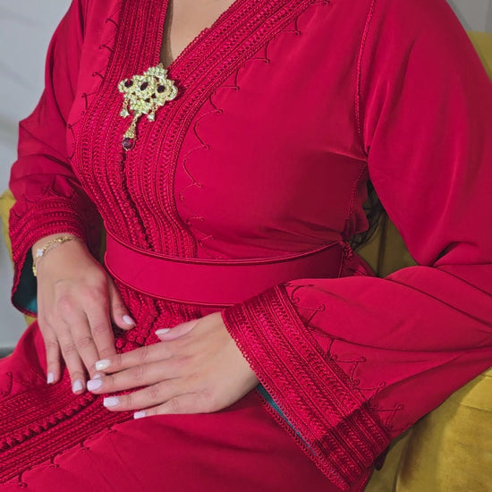 Moroccan Red Kaftan Dress