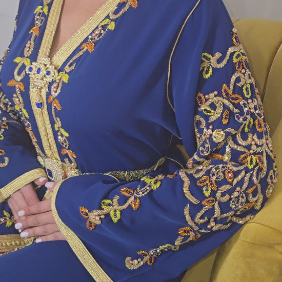 Moroccan Blue Caftan Dress