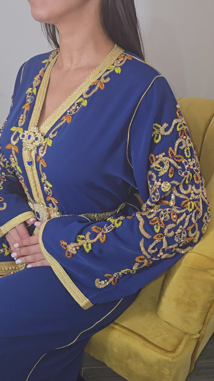 Moroccan Blue Caftan Dress